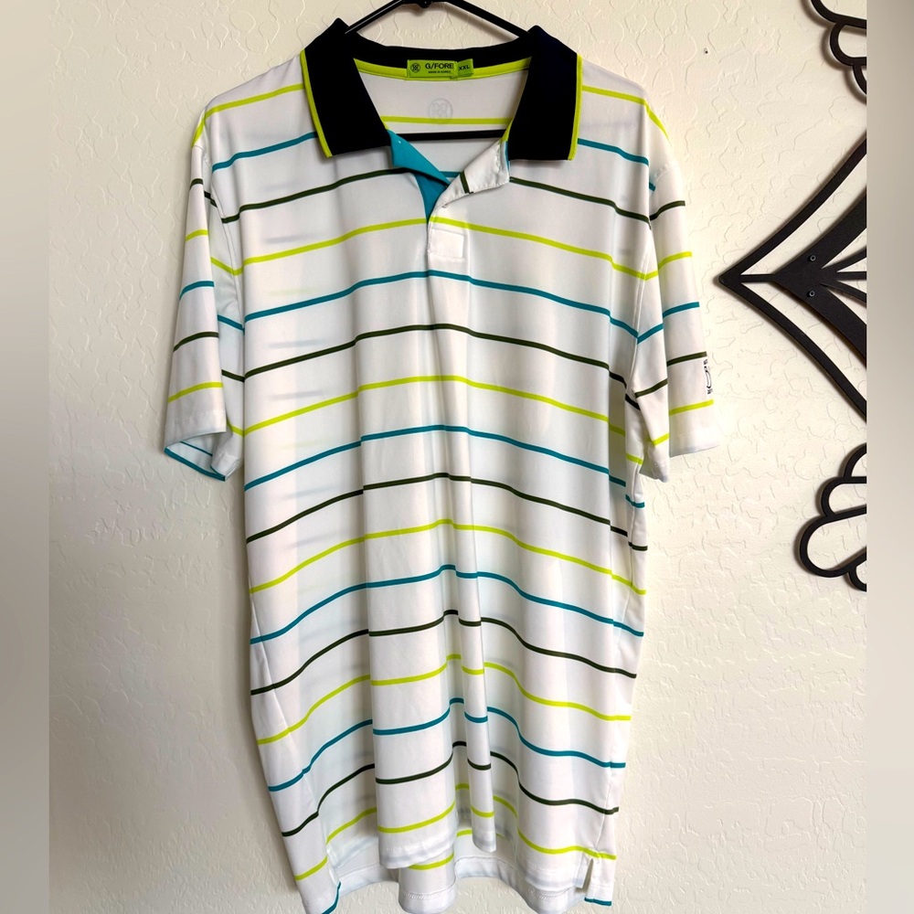G/FORE Men’s Striped Golf Polo XXL